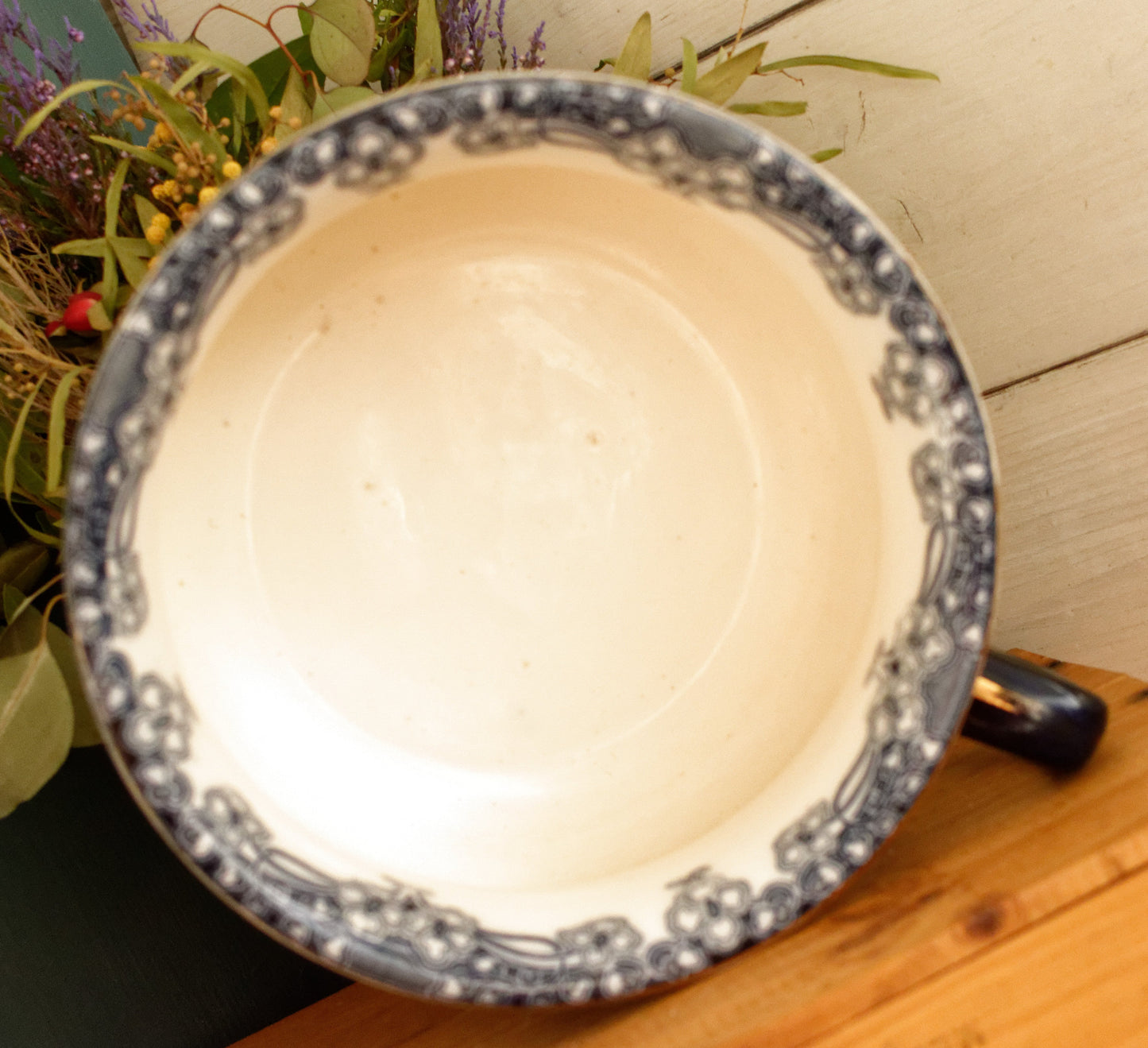 Trenthan 1790 K& Co (Keeling & Co) Late Mayers English Vintage Ironstone Polychrome Floral Bathroom Pitcher Pot de Chambre BROC CRUCHE MADE IN England