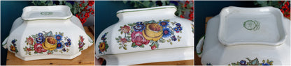 VILLEROY & BOCH VB Wallerfangen SAAR French German Vintage Hand-Painted Ironstone Soup Tureen Soupière Terre de Fer Faience