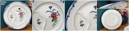 VELARS LONGCHAMP French Antique Hand-Painted Ironstone Asparagus Plate Terre de fer