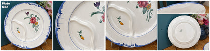 VELARS LONGCHAMP French Antique Hand-Painted Ironstone Asparagus Plate Terre de fer