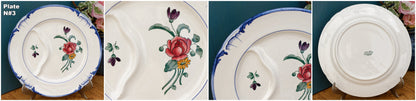 VELARS LONGCHAMP French Antique Hand-Painted Ironstone Asparagus Plate Terre de fer