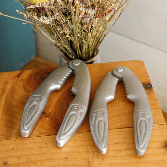Vintage Aluminum Crab Claw Lobster Seafood Cracker PINCE À CRUSTACÉS ALU Bird Imprinted Claws Set of 2