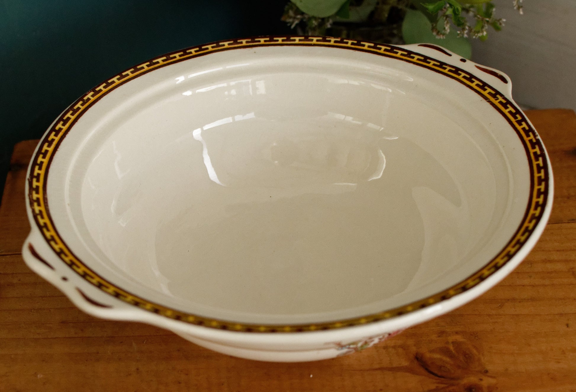 1930s Indian Tree by WASHINGTON Pottery English Vintage Ironstone Polychrome Covered Serving Tureen  Fine China