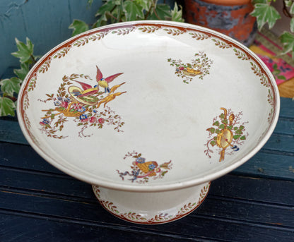 WATTEAU Sarreguemines U&C French Antique Ironstone Polychrome Fruit Plate Comptoir Terre de Fer