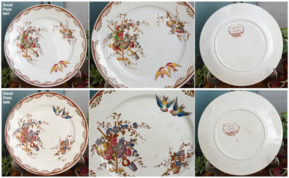 French Antique Ironstone Polychrome Plate Watteau Motif Sarreguemines U&C Terre de Fer Faience