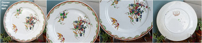 French Antique Ironstone Polychrome Plate Watteau Motif Sarreguemines U&C Terre de Fer Faience