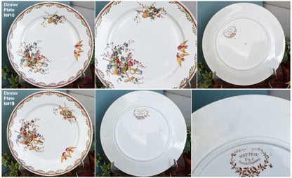 French Antique Ironstone Polychrome Plate Watteau Motif Sarreguemines U&C Terre de Fer Faience