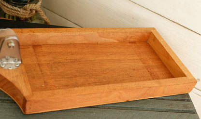 French Vintage Wooden Bread Slicer with Crumb Collector & Hinged Stainless Steel Knife  by Roger Orfevre Coupe Pain Ramasse Miettes en Bois Baguette Slicer Guillotine