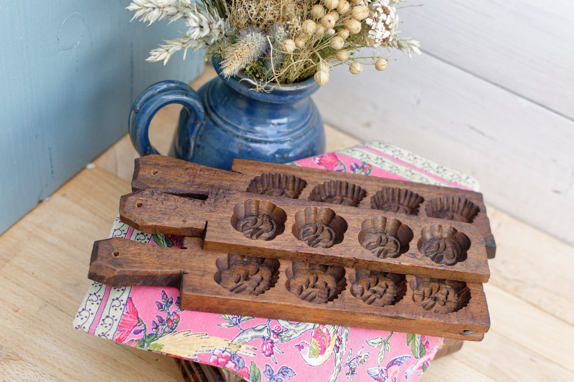 French Antique Wooden Hand-Carved Stamp Chocolate Mold