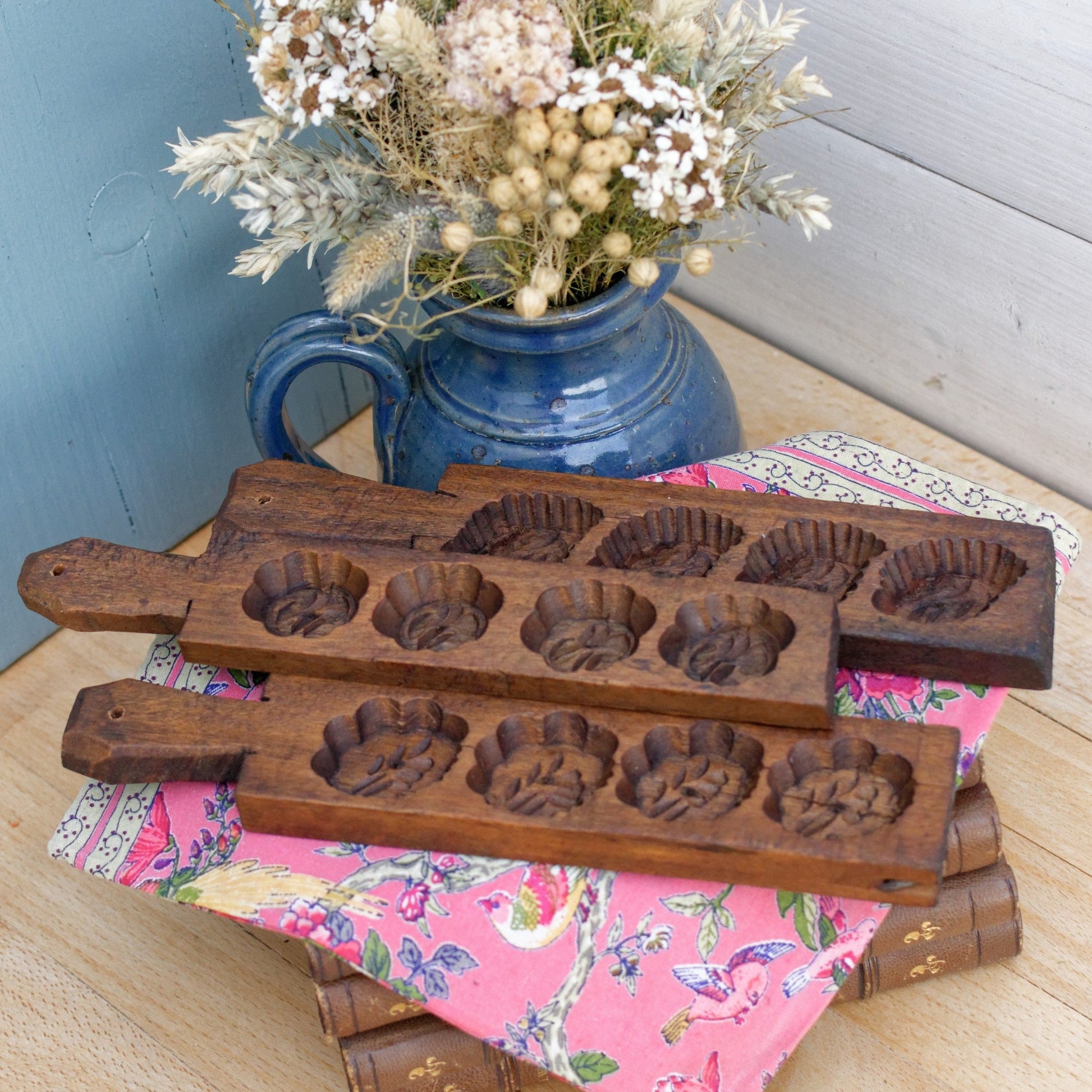 French Antique Wooden Hand-Carved Stamp Chocolate Mold