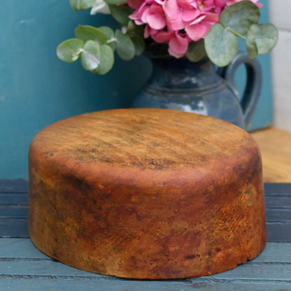 French Antique Solid Wooden Hat Mold (Mould) Milliner Block Form Hat Stand Display