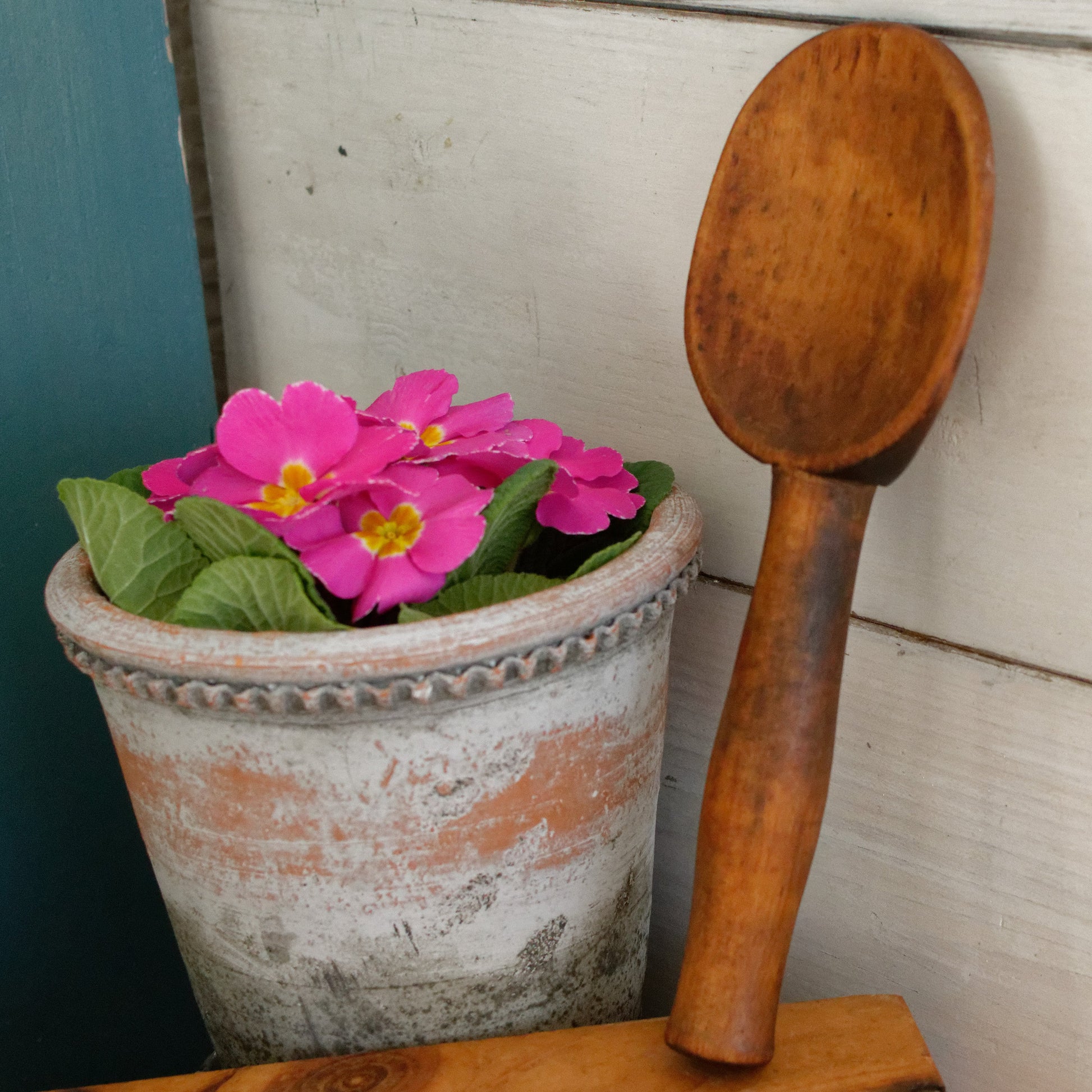 French Vintage Wooden Butter Making Spoon Paddle Cuillère Spatule à Beurre en Boia Antique Farmhouse Kitchen Decor