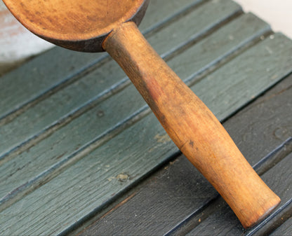 French Vintage Wooden Butter Making Spoon Paddle Cuillère Spatule à Beurre en Boia Antique Farmhouse Kitchen Decor