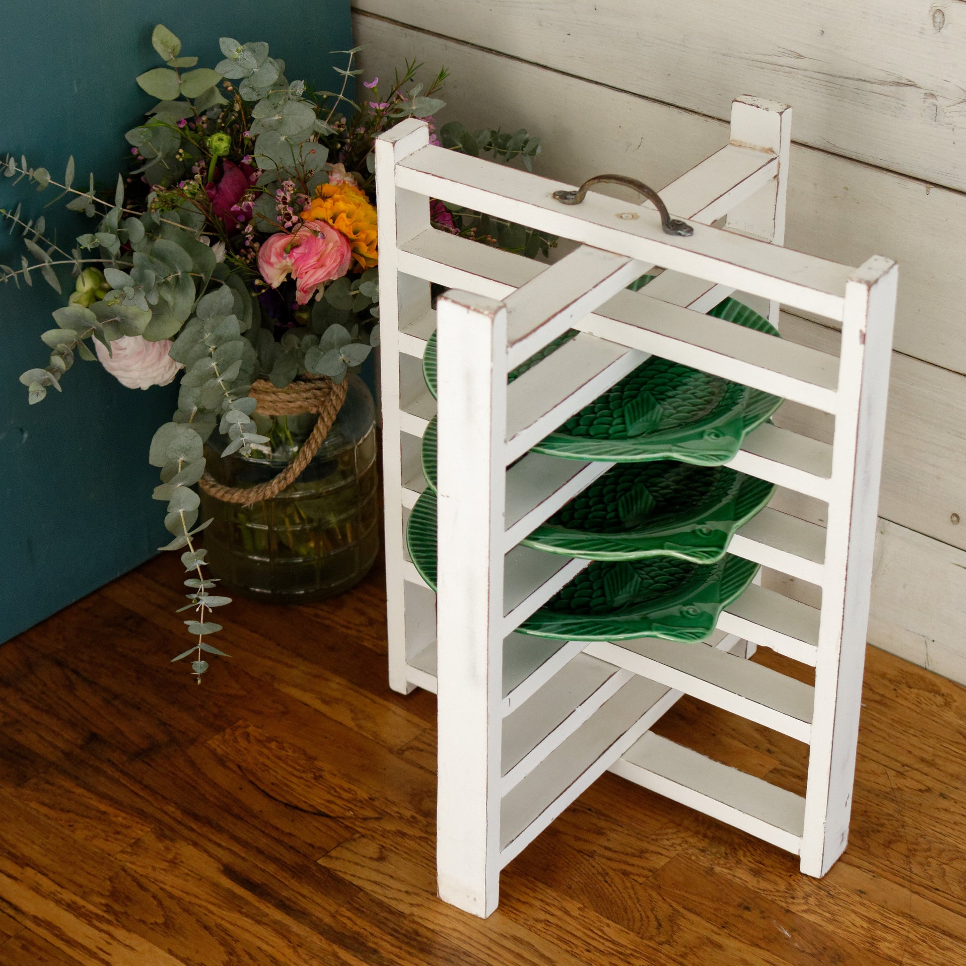 French Vintage Wooden 6 Tier Folding Bakery Pie Pastry Cooling Rack Présentoir à Patisserie Gâteaux en Bois