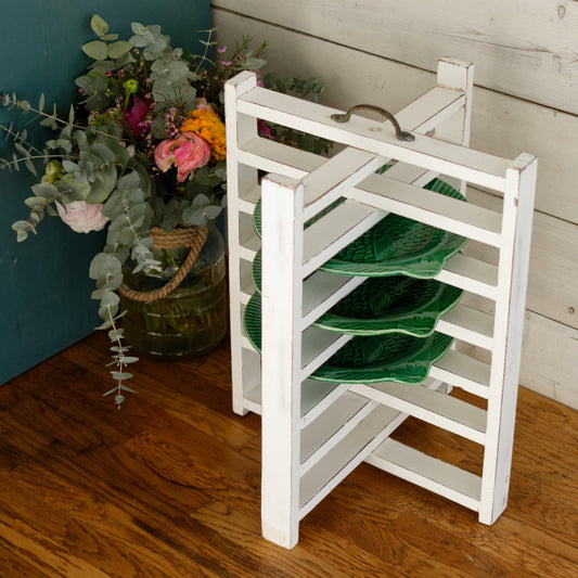 French Vintage Wooden 6 Tier Folding Bakery Pie Pastry Cooling Rack Présentoir à Patisserie Gâteaux en Bois