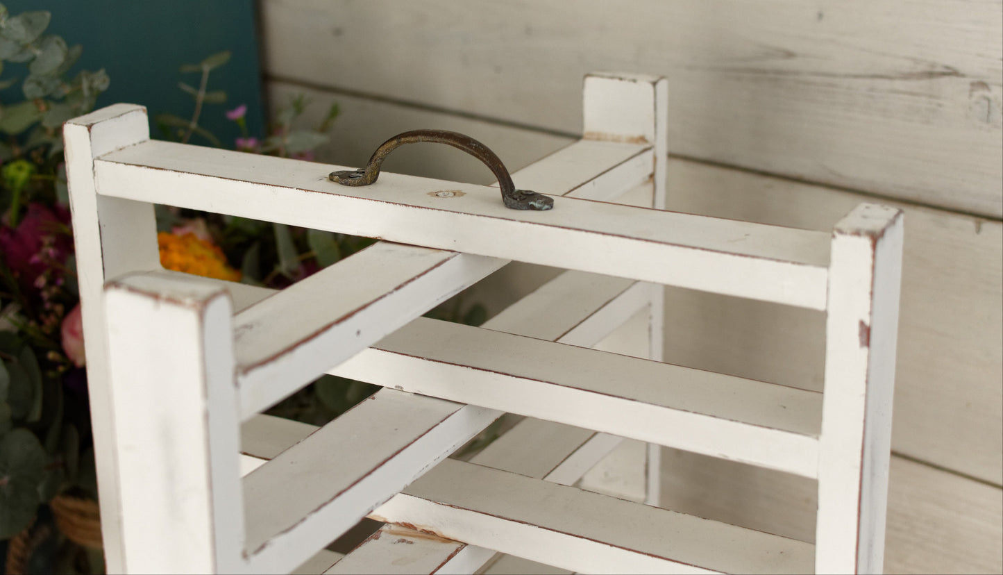 French Vintage Wooden 6 Tier Folding Bakery Pie Pastry Cooling Rack Présentoir à Patisserie Gâteaux en Bois