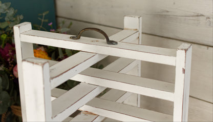 French Vintage Wooden 6 Tier Folding Bakery Pie Pastry Cooling Rack Présentoir à Patisserie Gâteaux en Bois