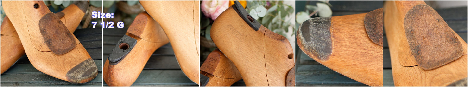 FAGUS Factory Pair of Vintage Hand-Crafted Collectible Wooden Cobbler Shoe Lasts Forms Molds (Moulds) Stretchers "Moule à chaussures vintage en bois" Made in Alfelt Germany