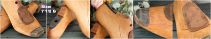 FAGUS Factory Pair of Vintage Hand-Crafted Collectible Wooden Cobbler Shoe Lasts Forms Molds (Moulds) Stretchers "Moule à chaussures vintage en bois" Made in Alfelt Germany