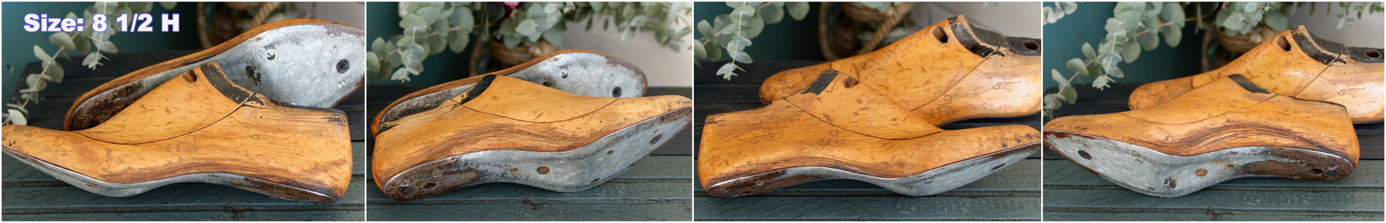 FAGUS Factory Pair of Vintage Hand-Crafted Collectible Wooden Cobbler Shoe Lasts Forms Molds (Moulds) Stretchers "Moule à chaussures vintage en bois" Made in Alfelt Germany