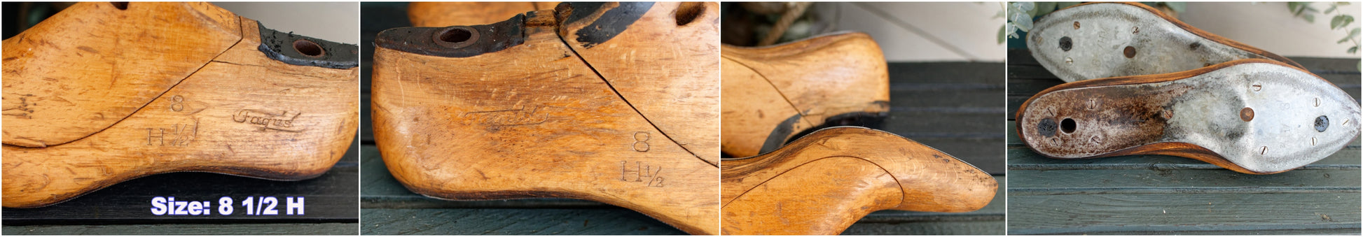 FAGUS Factory Pair of Vintage Hand-Crafted Collectible Wooden Cobbler Shoe Lasts Forms Molds (Moulds) Stretchers "Moule à chaussures vintage en bois" Made in Alfelt Germany