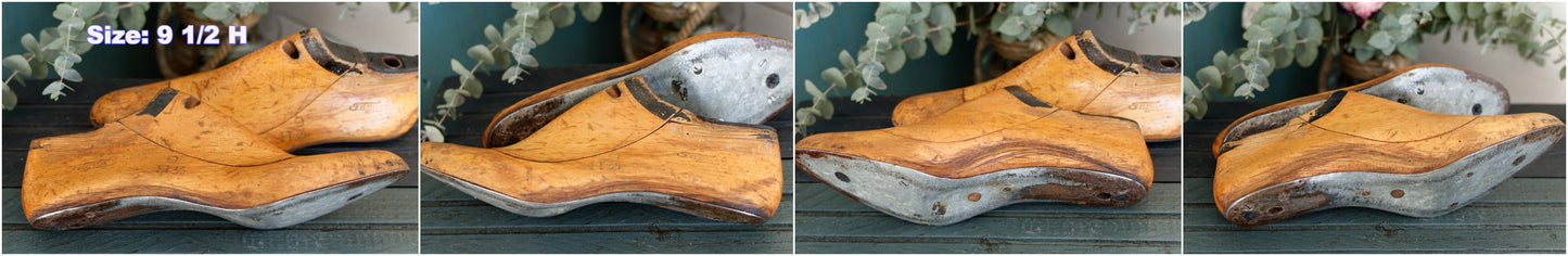 1950s ~ FAGUS Factory ~ Pair of Vintage Hand-Crafted Collectible Wooden Cobbler Shoe Lasts Forms Molds (Moulds) Stretchers ~ "Moule à chaussures vintage en bois" ~ Made in Germany