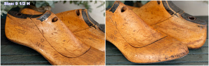 FAGUS Factory Pair of Vintage Hand-Crafted Collectible Wooden Cobbler Shoe Lasts Forms Molds (Moulds) Stretchers "Moule à chaussures vintage en bois" Made in Alfelt Germany