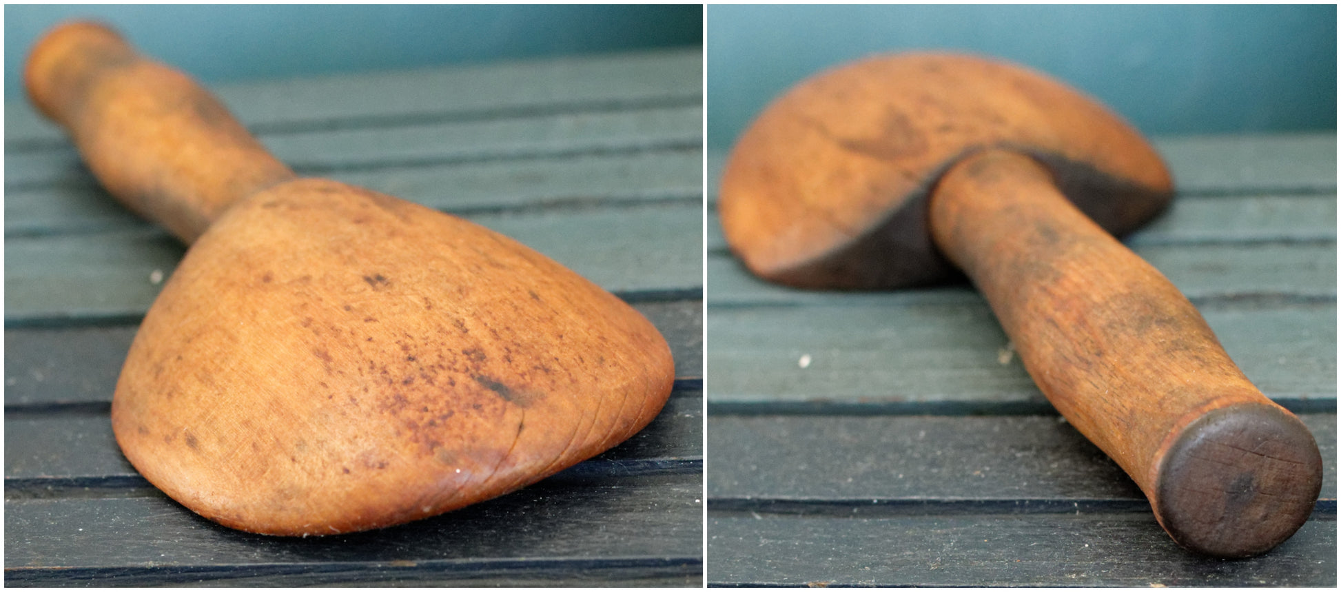 French Vintage Wooden Butter Making Spoon Paddle Cuillère Spatule à Beurre en Boia Antique Farmhouse Kitchen Decor