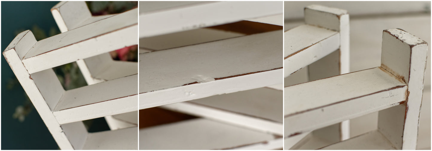 French Vintage Wooden 6 Tier Folding Bakery Pie Pastry Cooling Rack Présentoir à Patisserie Gâteaux en Bois