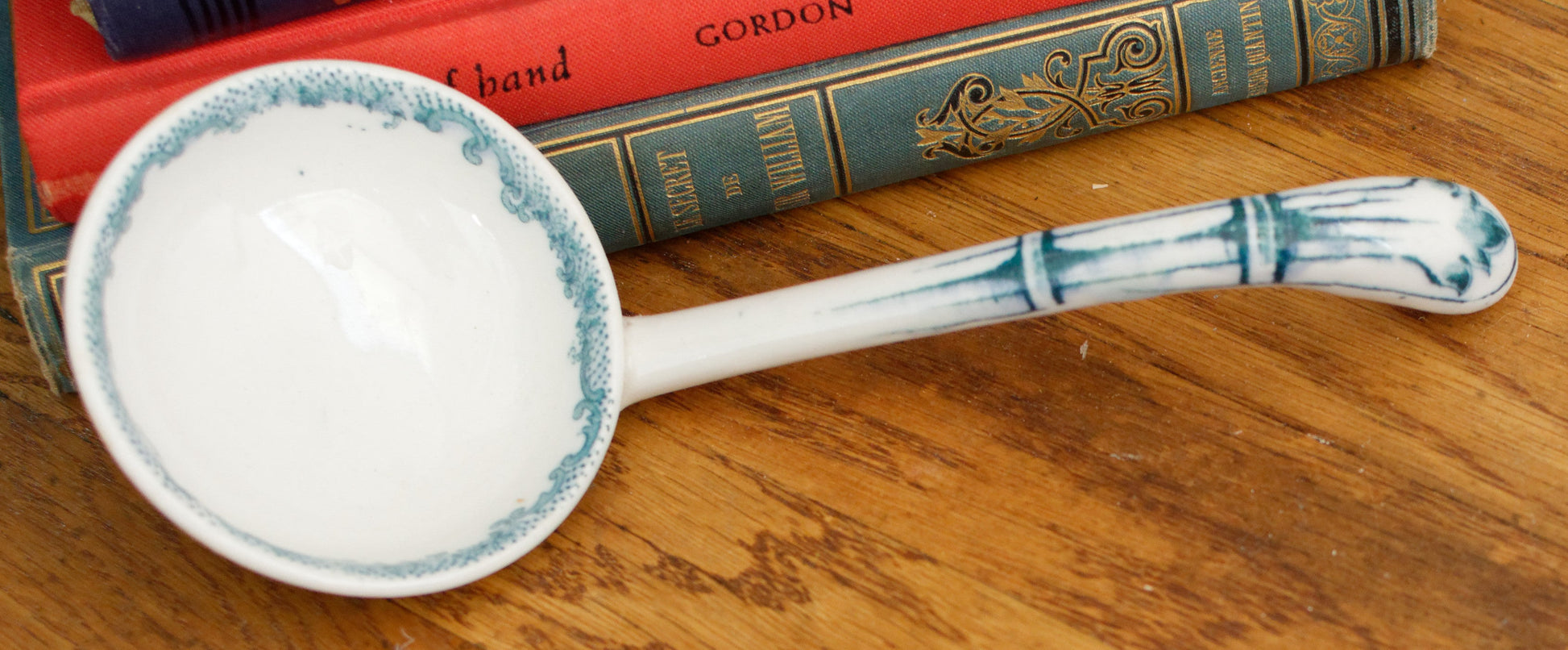 French Vintage Ironstone Small Serving Spoon Ladle Louche a Sauce  Faience Terre de Fer