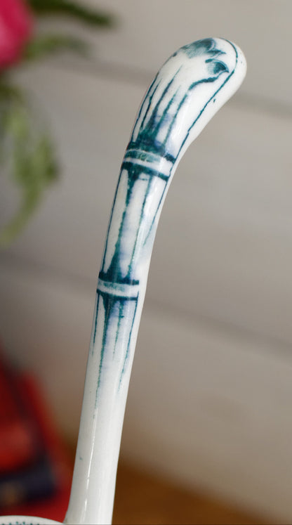 French Vintage Ironstone Small Serving Spoon Ladle Louche a Sauce  Faience Terre de Fer