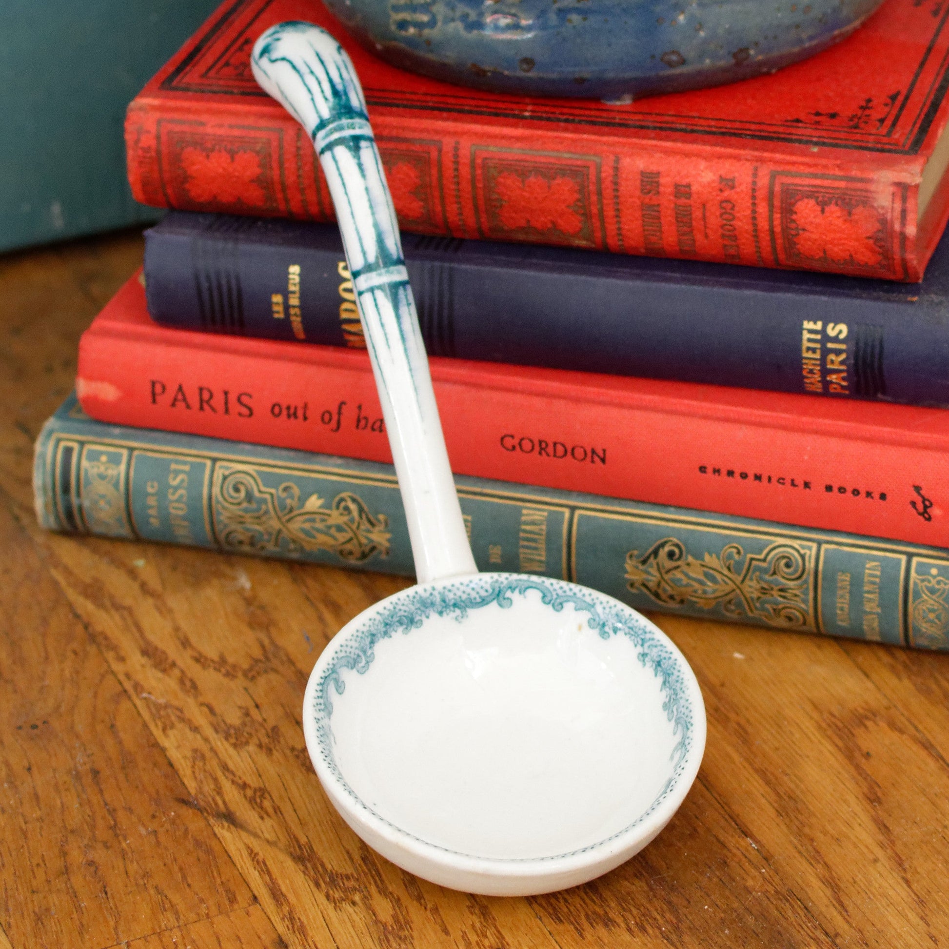 French Vintage Ironstone Small Serving Spoon Ladle Louche a Sauce  Faience Terre de Fer