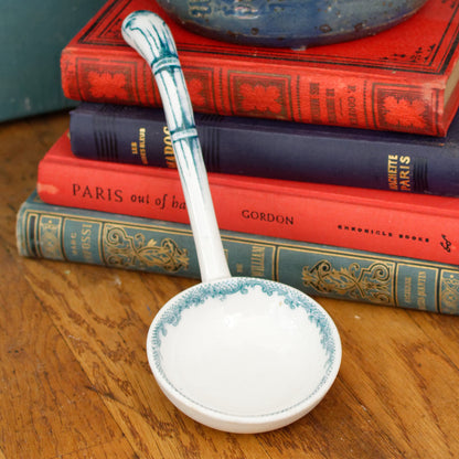 French Vintage Ironstone Small Serving Spoon Ladle Louche a Sauce  Faience Terre de Fer