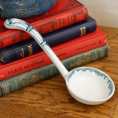 French Vintage Ironstone Small Serving Spoon Ladle Louche a Sauce  Faience Terre de Fer