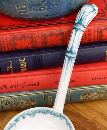 French Vintage Ironstone Small Serving Spoon Ladle Louche a Sauce  Faience Terre de Fer