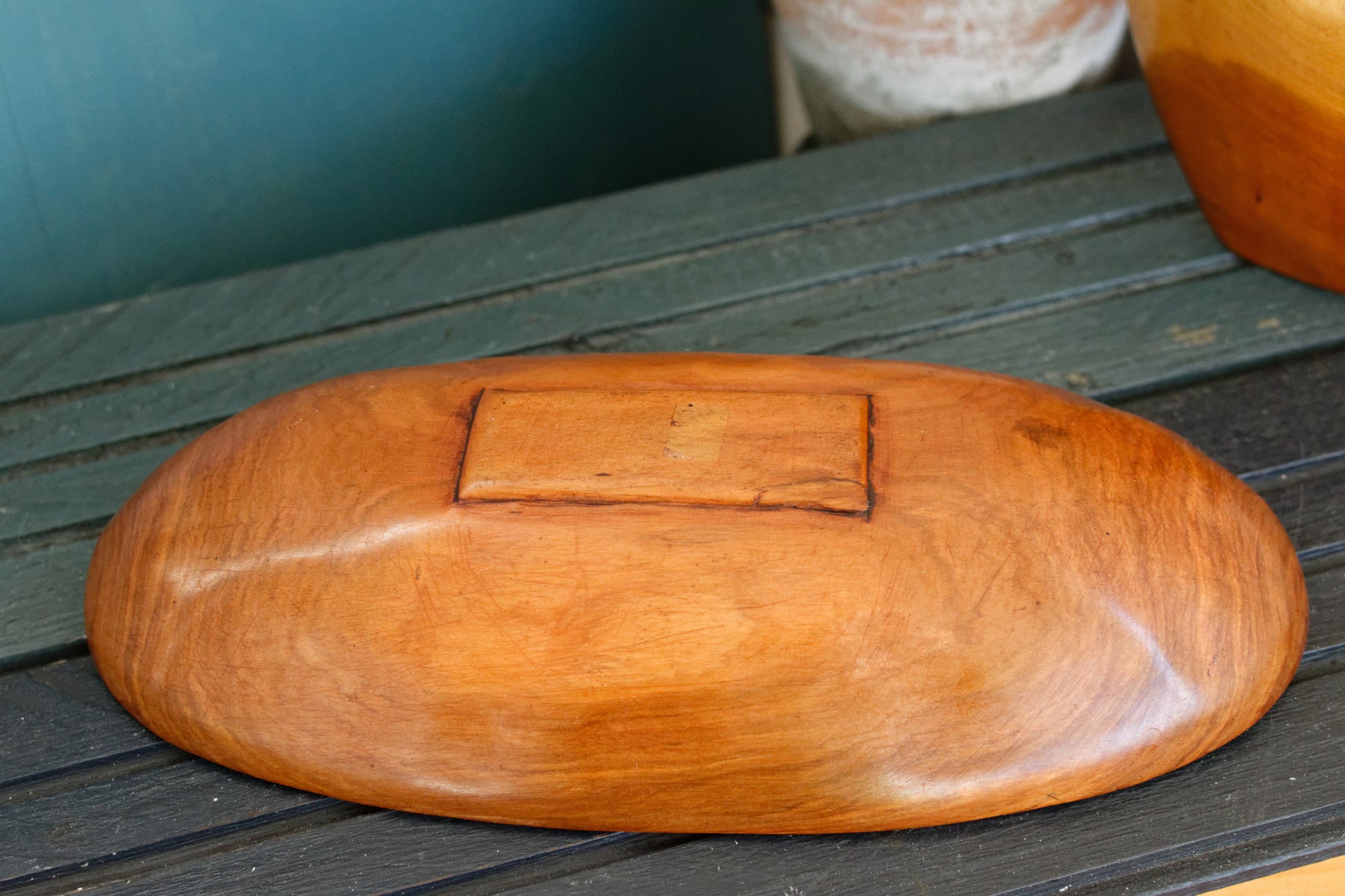 French Vintage Wooden Dough Bread Bowl Set of 2 Primitive Farmhouse Rustic Kitchen Decor