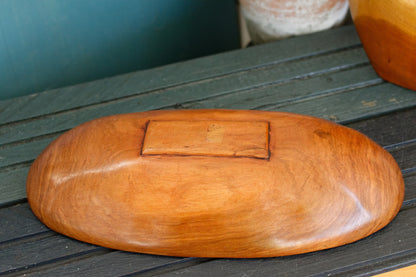 French Vintage Wooden Dough Bread Bowl Set of 2 Primitive Farmhouse Rustic Kitchen Decor