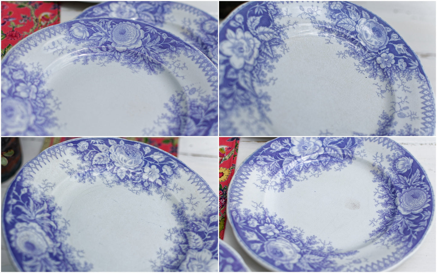 1890s ~ "JARDINIERE" Sarreguemines U&C ~ French Antique Ironstone Lavender Transferware Small Plate ~ Terre de Fer Faience