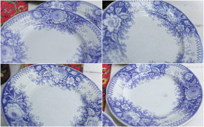 1890s ~ "JARDINIERE" Sarreguemines U&C ~ French Antique Ironstone Lavender Transferware Small Plate ~ Terre de Fer Faience