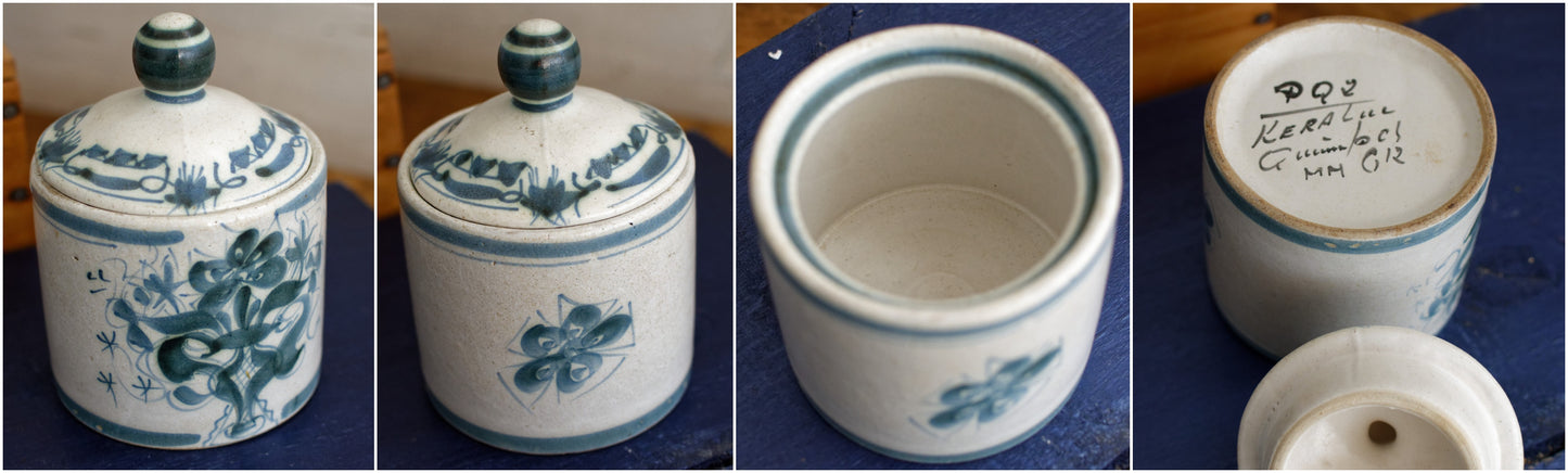 KERALUC Quimper French Vintage Breton Handmade Glazed Stoneware Coffee Tea Service Faïencerie of Kéraluc Earthenware Artist Signed