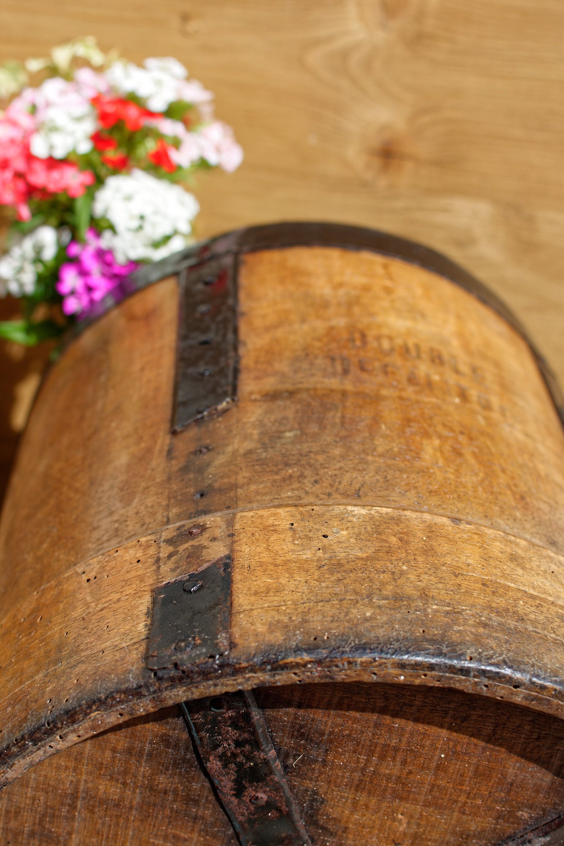 French Antique Wooden Grain measuring bucket Double Decalitre Mesure à grains ancienne