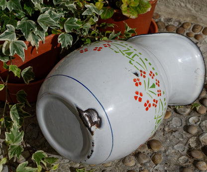 French Enamel Floral Pitcher