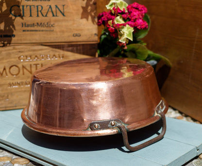 1930s ~ French Vintage COPPER Artisanal Pot ~ Antique French Roll Top Rim Copper Pan ~ Cuivre Jam Pan ~ Confiture Pan ~ Decorative Pot