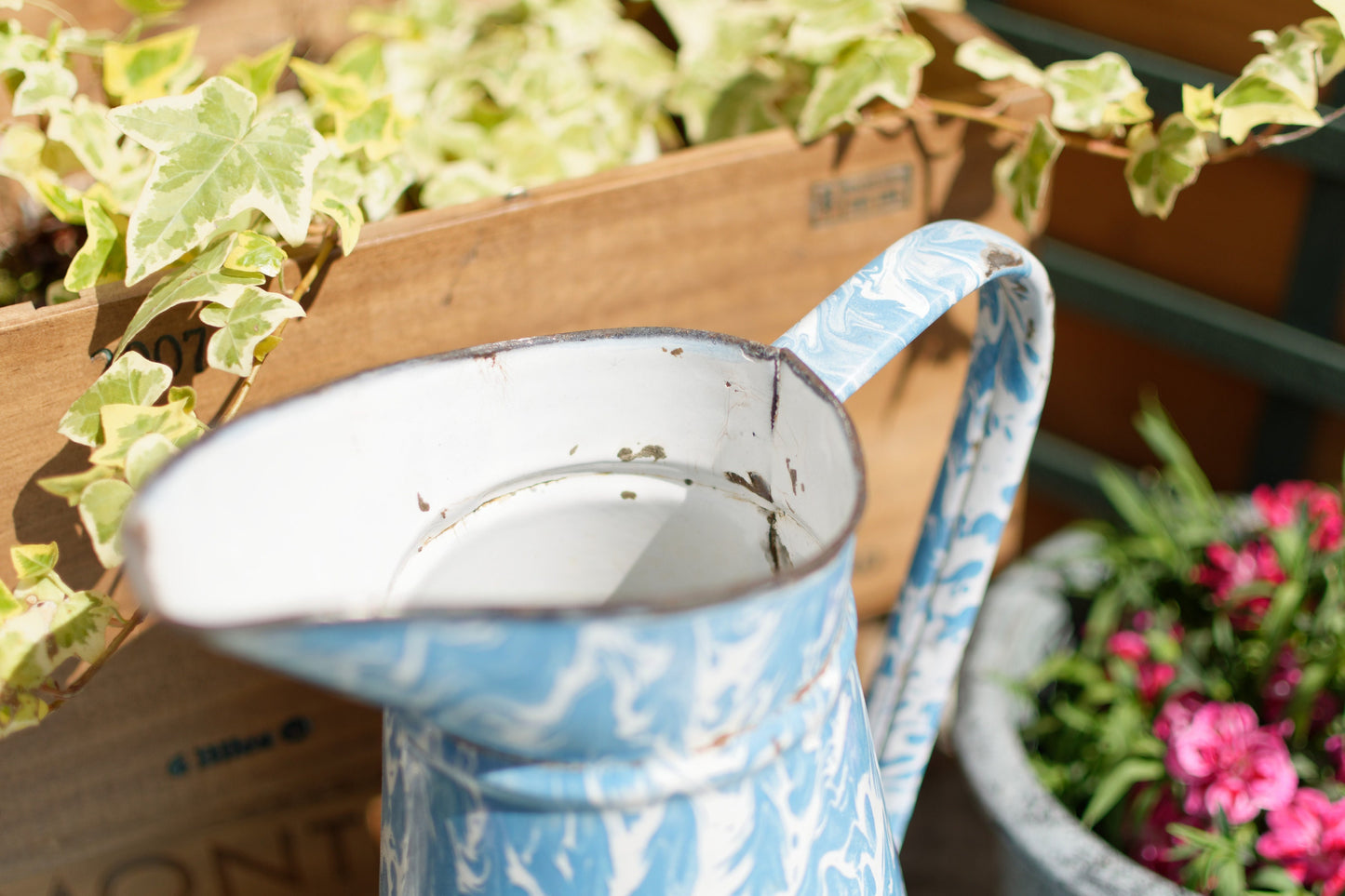 French Enamel Water Pitcher Bedroom Broc