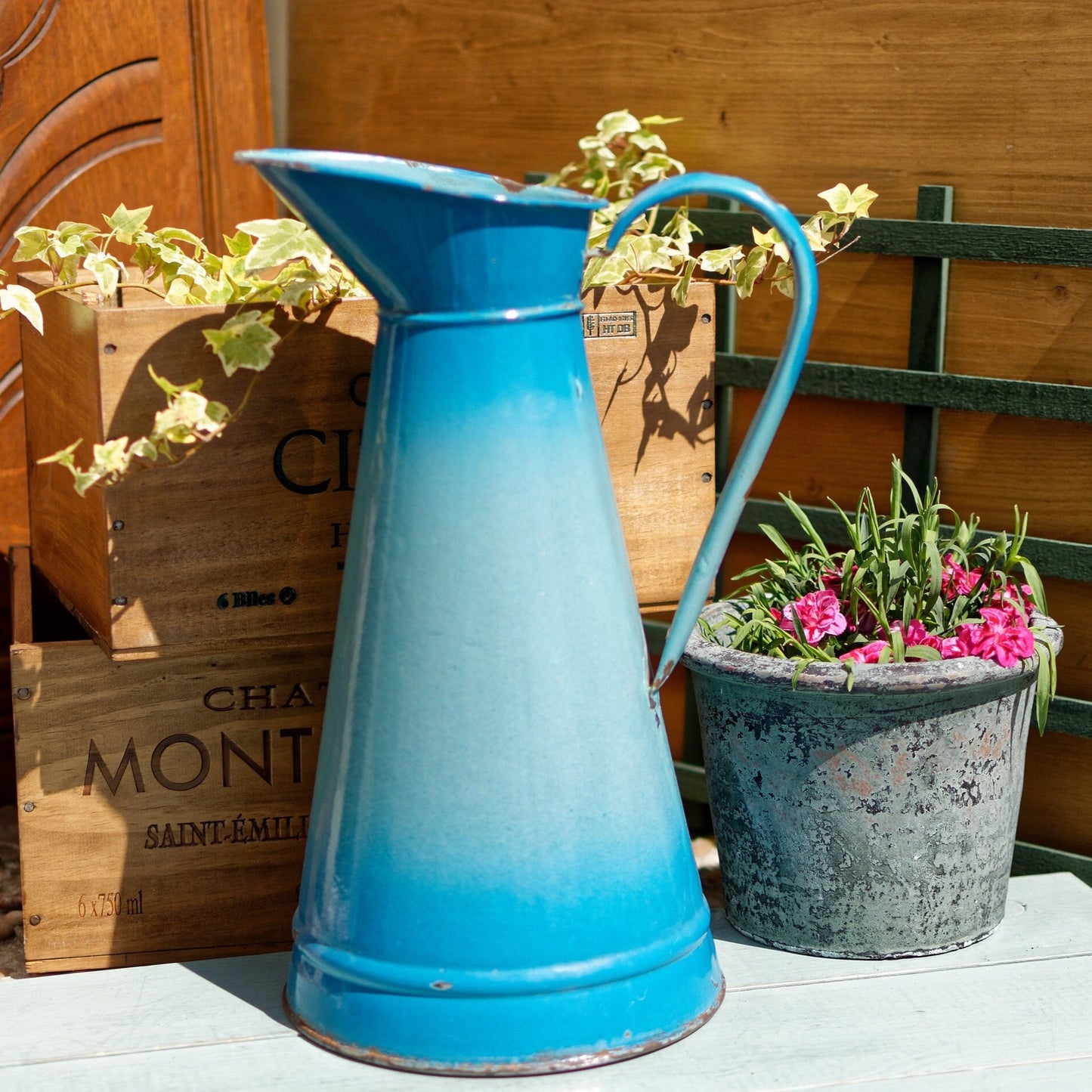 French Enamel Pitcher Bedroom Broc