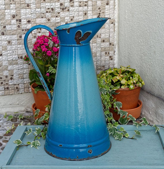 French Vintage Enamel Jug selling