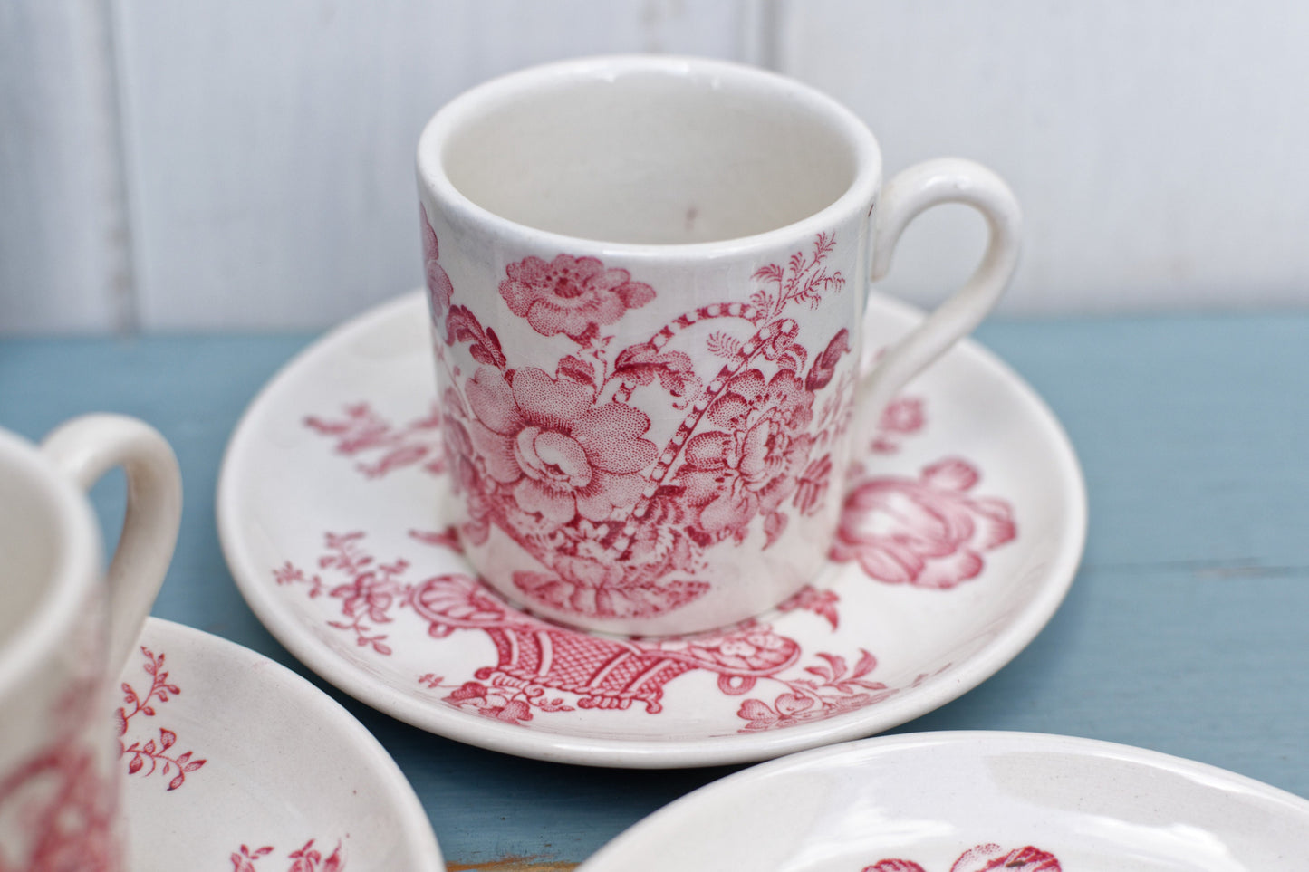 English Ironstone Red China Cup Saucer Crown Devon Fieldings Staffordshire England Acid Resistance