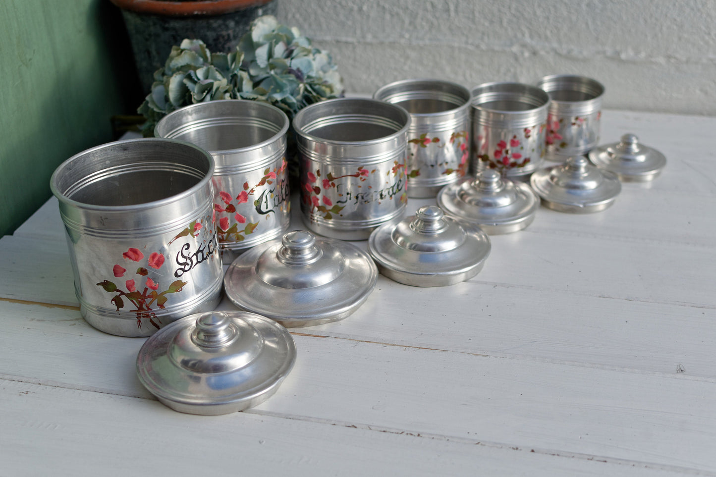 French Aluminum Stackable Nesting Canisters Spice Jars Farine Sucre Cafe Poivre The Epices