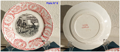 French Ironstone Talking plate Militaires Casernes Fénal Faiencerie de Badonviller terre de fer