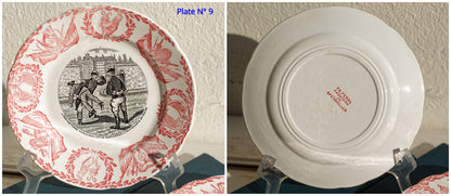 French Ironstone Talking plate Militaires Casernes Fénal Faiencerie de Badonviller terre de fer